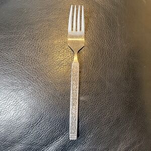 United Silver Co Stainless Japan Ornate Scroll Design Dinner Fork